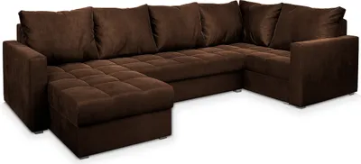 Produktbild von Masseno Ecksofa LORIVO R-S mit Schlaffunktion U-Form, Sofa mit Bettkasten, Wohnzimmersofa, Couch, Soffa, Bettsofa, Couchgarnitur- Braun, KRONOS 06