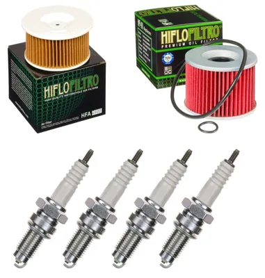 Image de Kit d'entretien pour Kawasaki Z 400 F 1984 : filtre à air, filtre à huile, bougies d'allumage de pamoto - Neuf