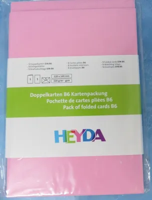 Produktbild von Heyda * Doppelkarten Kartenset B6 rosa