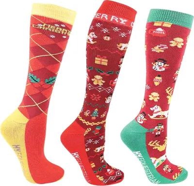 Produktbild von HyFASHION - Ponožky pro ženy - vánoční design BZ5215 (37 EU - 34 CZ) (červená/zelená/zlatá)