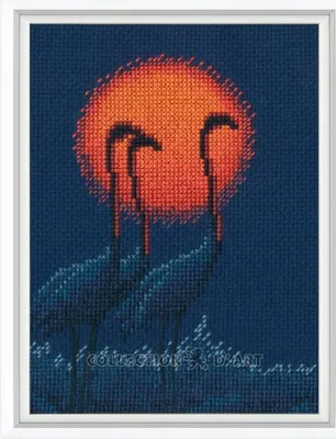 Produktbild von Kreuzstich-Set "Roter Sonnenaufgang", 12 x 15,5 cm