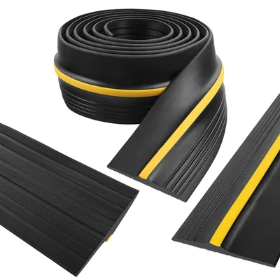 Garagentor-Dichtungsstreifen, 3 m × 80 mm × 18 mm, Schwarz-Gelb