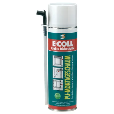 Produktbild von 12 Stück E-COLL PolyurethanMontageschaum 500 ml (MDI-haltig) (Brunnenschaum)