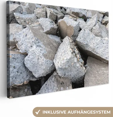 Produktbild von OneMillionCanvasses® - Leinwandbilder - 150x100 cm, Beton - Steine, Wandbilder Kunstdruck Wanddekoration