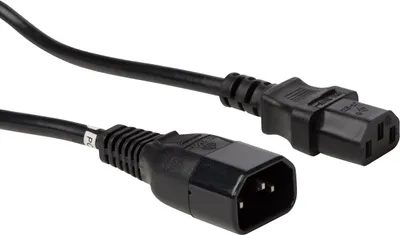 Image de Cordon D'alimentation Noir C14 + C13 L=1,8 M H05Vv-F 3G1,00 Mm²
