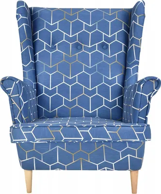 Produktbild von Family Meble Ohrensessel Print Relaxsessel Skandinavisch Bequemer Sessel Loungesessel Fernsehsessel Für Wohnzimmer Schlafzimmer Büro (GABO 2)