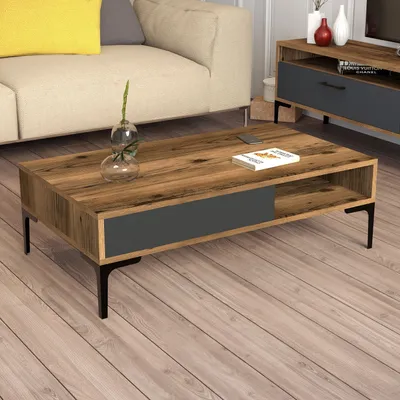 Obrázek produktu pro Skye Decor, Istanbul - Ořech, antracit, Couchtisch, Nussbaum, 100 % MELAMINBESCHICHICHTETETETETETE SPANPLATTEN, 105 x 60 x 32,6 cm