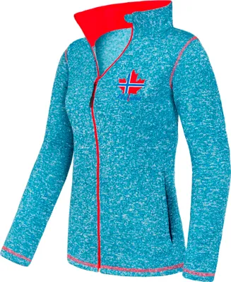 Produktbild von Nebulus Fleecejacke CHIOS Damen, warme Fleece Jacke, mit langem Full-Zip Reißverschluss, P5181 - Damen, blau-rot, L/40