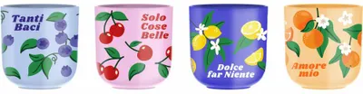 Produktbild von Bialetti Mercato Della Frutta Espressobecher, 4er Set, Espressotasse, Becher, 90 ml, PFRUIT010
