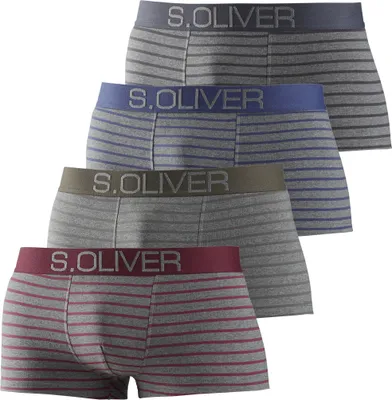 Produktbild von s.Oliver Hipster 4 -teilig grau-bordeaux-gestreift / grau-khaki-gestreift / grau-blau-gestreift / grau-anthrazit-gestreift Größe L
