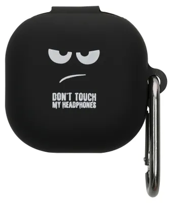 Produktbild von kwmobile Design Schutzhülle für Samsung Galaxy Buds FE Hülle - TPU Silikon Case für Kopfhörer Ladecase - stoßfestes Cover mit Karabiner - Weiß Schwarz