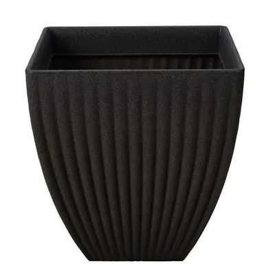Image de Pot de fleurs Lotus carré anthracite 42 x 40 cm