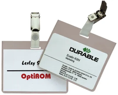 Obrázok produktu pre Krabica s 25 držiakmi na mená s priehľadným PVC klipom odolným