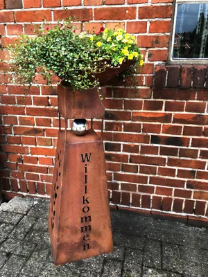 Produktbild von Edelrost Dekosäule mit Pflanzschale Stele Säule