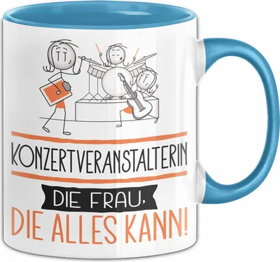Produktbild von Konzertveranstalterin Geschenk Tasse Becher Die Frau Die Allen Kann Geschenkidee für eine Konzertveranstalterin Lustig (Blau)