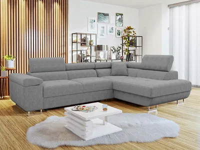 Obrázek produktu pro Rozkládací rohová sedačka LABUS - tmavá šedá, pravý roh