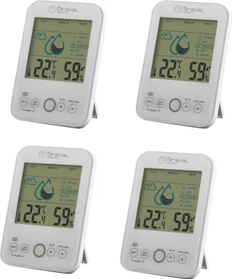 Produktbild von 4x Miraval Raumklimastation Schimmelwarner 5 Stufen Lüftungsempfehlung Hygrometer Temperaturstation