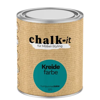 Produktbild von Kreidefarbe Chalk-it (21) Turquoise Lake 0,75L Shaby Chic Möbel Holzlack Natur Vintage Möbellack