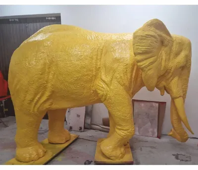 Zdjęcie produktu dla Casa Padrino XXL rzeźba dekoracyjna słoń żółty 410 cm - Gigantyczna figura do dekoracji ogrodu
