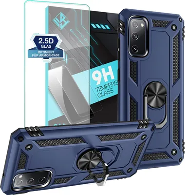 Produktbild von Armor Outdoor Handyhülle für Samsung Galaxy S20 FE Handy Panzer Case Schutzhülle mit 9H Displayglas Displayschutz Farbe: Blau