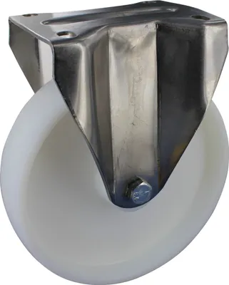 Produktbild von Edelstahlrollen Bockrolle Ø150mm Polyamid Anschraubplatte