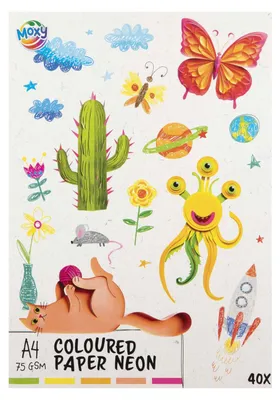 Immagine prodotto di Carta colorata Fluor A4, 40 fogli, 5 colori