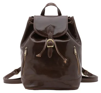 Imagen del producto de Bolsos de hombro para mujer, hechos de cuero genuino, con cordón de ajuste y bolsillos con cremallera
