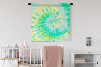 Produktbild von MuchoWow® Wandteppich Wandbehang Sommer - Krawattenfärbung - Gelb 90x90 cm Tapisserie Dekoration Wandtuch - Wandaufhänger