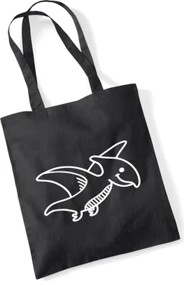 Produktbild von Huuraa Jutebeutel Pteranodon Dinosaurier 10 Liter Black Baumwolle Tasche Geschenkidee