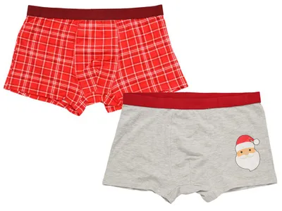 Obrázok produktu pre Pánske boxerky 2 ks RETRO CHRISTMAS červené / šedé - rôzne veľkosti Veľkosť: XL