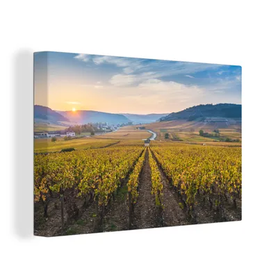 Obrázek produktu pro OneMillionCanvasses® Malba na plátně Nástěnná malba na plátně - Francie - Vinice - Slunce - 150x100cm