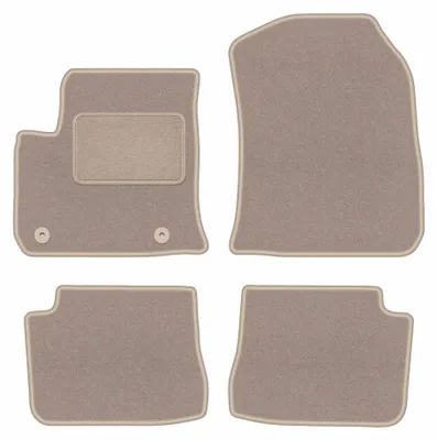 Produktbild von Velours-Fußmatten für Peugeot e-208 II 2019- (Schrägheck) – 4-tlg, Beige, passgenau – Wielganizator LUX
