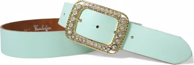 Produktbild von FRONHOFER Damen Ledergürtel 4 cm mit goldener Strass Gürtelschnalle, echt Leder