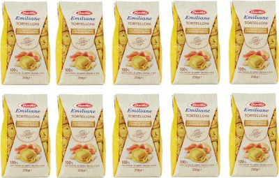Produktbild von 10x Barilla Emiliane Tortelloni all'uovo mit rohem Schinken Nudeln mit ei 250g