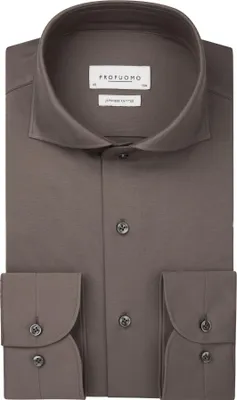 Produktbild von Profuomo japanisch-gestricktes Businesshemd braun