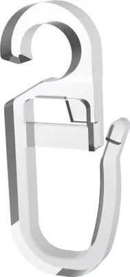 Produktbild von Interdeco Faltenhaken / Überklipshaken für Gardinenringe Glasklar (Transparent), Öse 6,2 mm, Pack. 10 Stück