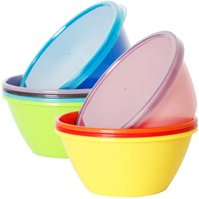 Immagine prodotto di Solidchoice - Set di 9 contenitori in plastica riutilizzabili con coperchio, capacità 650 ml