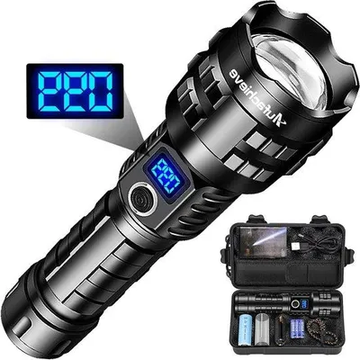 Image de Lampe torche LED rechargeable 15 000 lumens XH70.2, avec zoom et très puissante