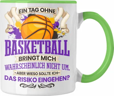 Produktbild von Trendation - Basketball Tasse Geschenk für Basketballspieler Basketball Trainer Coach Lustiger Spruch Geschenkidee Männer (Grün)