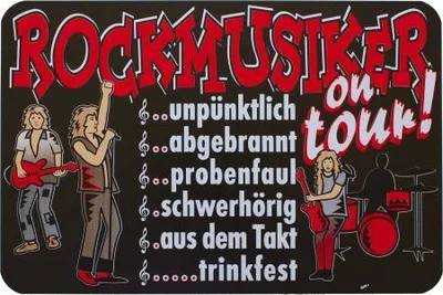 Produktbild von Hinweisschild - Warnschild - Rockmusiker- ca. 20 x 30 cm - 309274-1