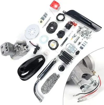 Image de kit moteur 100cc 2 temps pour vélo, 44 dents Moteur essence motorisé pour vélo Kit de conversion vélo, pour vélo 26"/ 28