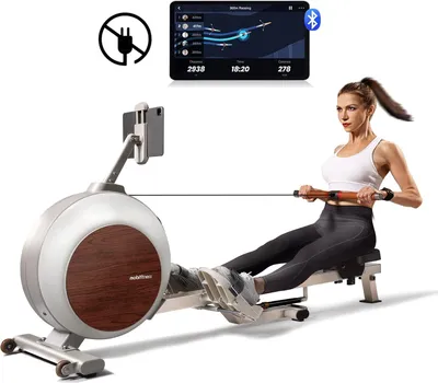 Immagine prodotto di Vogatore MOBI FITNESS Ruby con batteria ricaricabile per uso domestico, vogatore pieghevole con 40 livelli di resistenza, sistema di frenata magnetica silenzioso, portata massima 135 kg