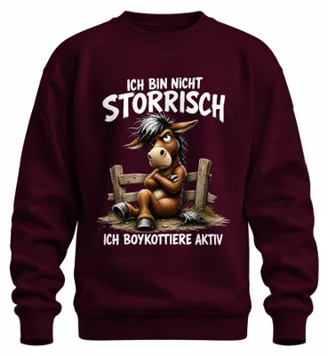 Produktbild von Ich bin nicht störrisch ich boykottiere Statement Sarkasmus Sweatshirt Pullover, Burgundy, 3XL