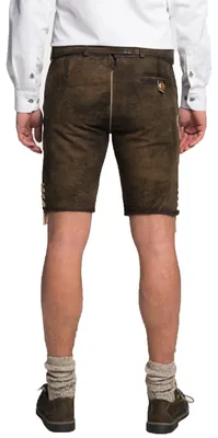 Produktbild von Trachten Lederhose Kurzhose Antik Gürtel 238 Holz Dettelbach, Größe:56/2XL, Farbe:Cuba