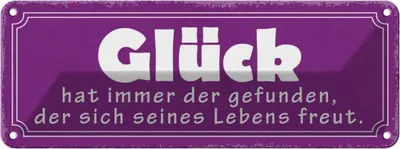 Produktbild von vianmo Blechschild 10x27 cm Glück hat immer der gefunden Spruch Zitat