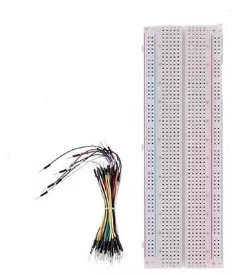 Productafbeelding van Steekbord - Experimenteerbord - Elektronica Prototypen - Twee Distributiestrips - 5.4 x 16.5 cm - Wit