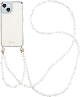 Zdjęcie produktu dla imoshion Backcover ze sznurkiem + opaska na ramię dla Apple iPhone 15 - Pearls Hearts