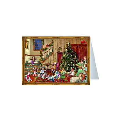 Immagine prodotto di Biglietto del calendario dell'Avvento n. 40776 «Stanza di Natale» formato DIN A6 con busta