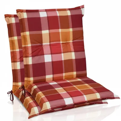 Productafbeelding van Beautissu 2-delige set Sunny RO lage rugleuning kussens, 100x50 cm, rood geruit