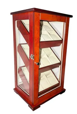 Produktbild von Uhrenvitrine Uhrenbox für 18 Armbanduhren Standvitrine Schaukasten SW-2010 DBU